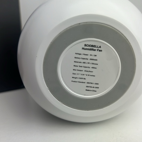 NIB Mini Portable Cool Mist Humidifier w/ Fan for Office, Desk, Hotel 400ML - Picture 8 of 10